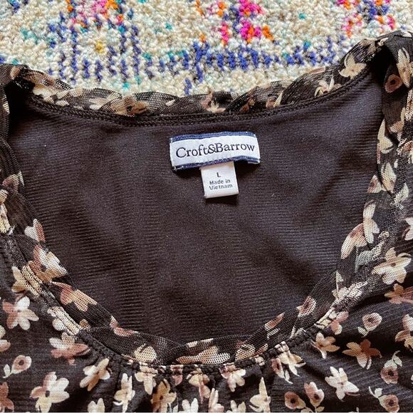 Croft & Barrow Flowy Floral Tunic Size Large - Picture 2 of 6